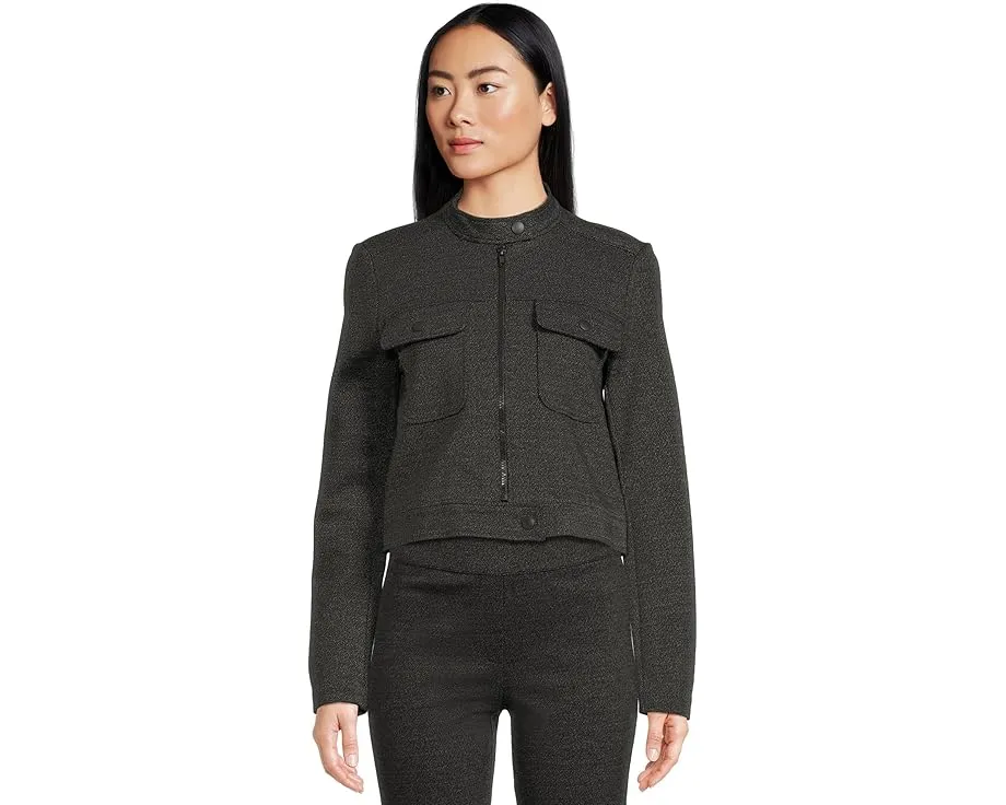 Короткий жакет Elliott Lauren из ткани понте твил на молнии с накладными карманами