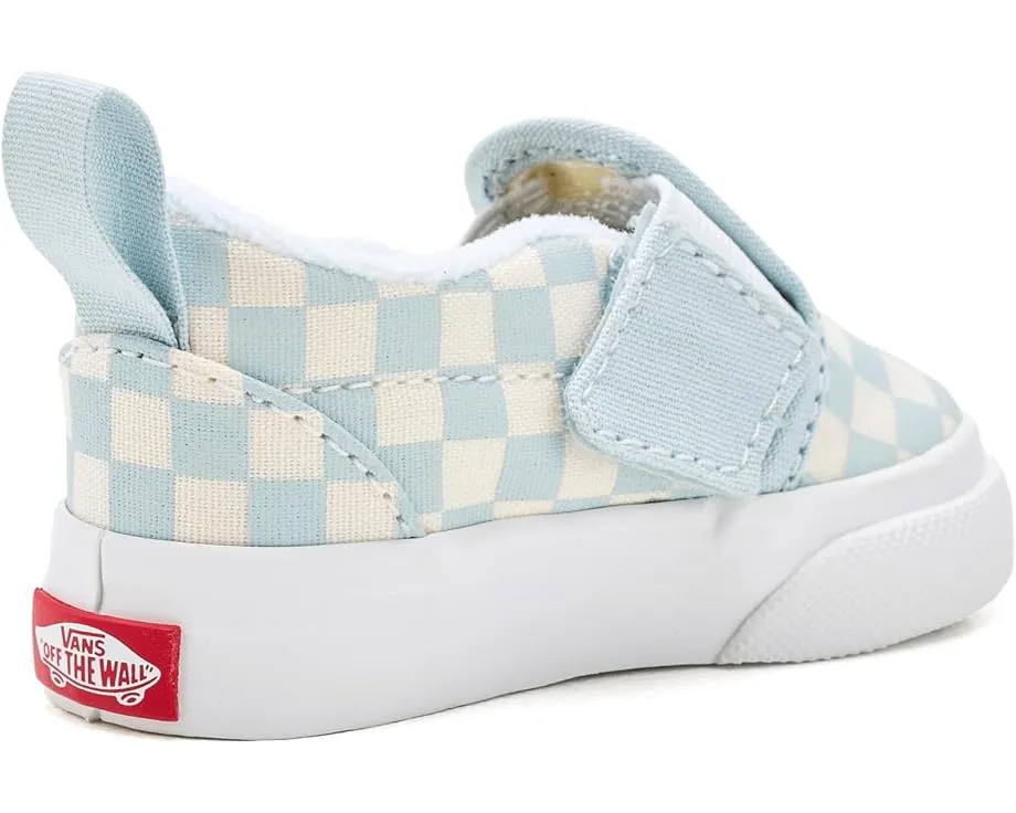Слипоны Vans Kids Slip On V из холста с боковой липучкой и мягким воротником