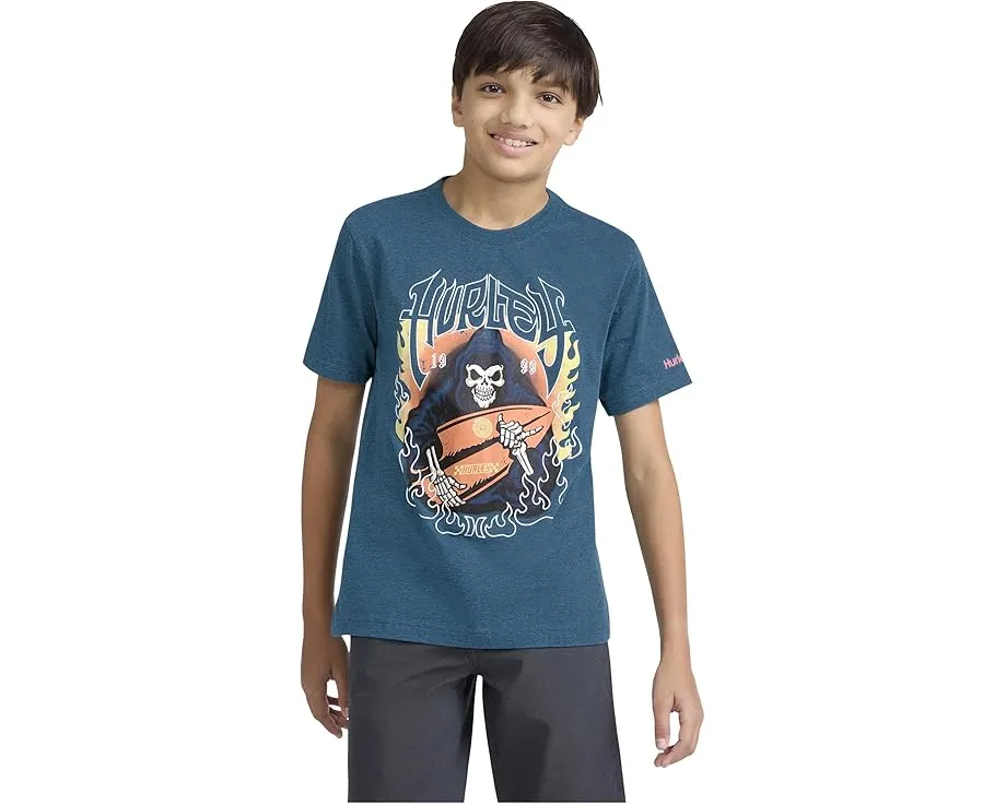 Футболка Hurley Kids Surf Skelly с коротким рукавом и серф-графикой