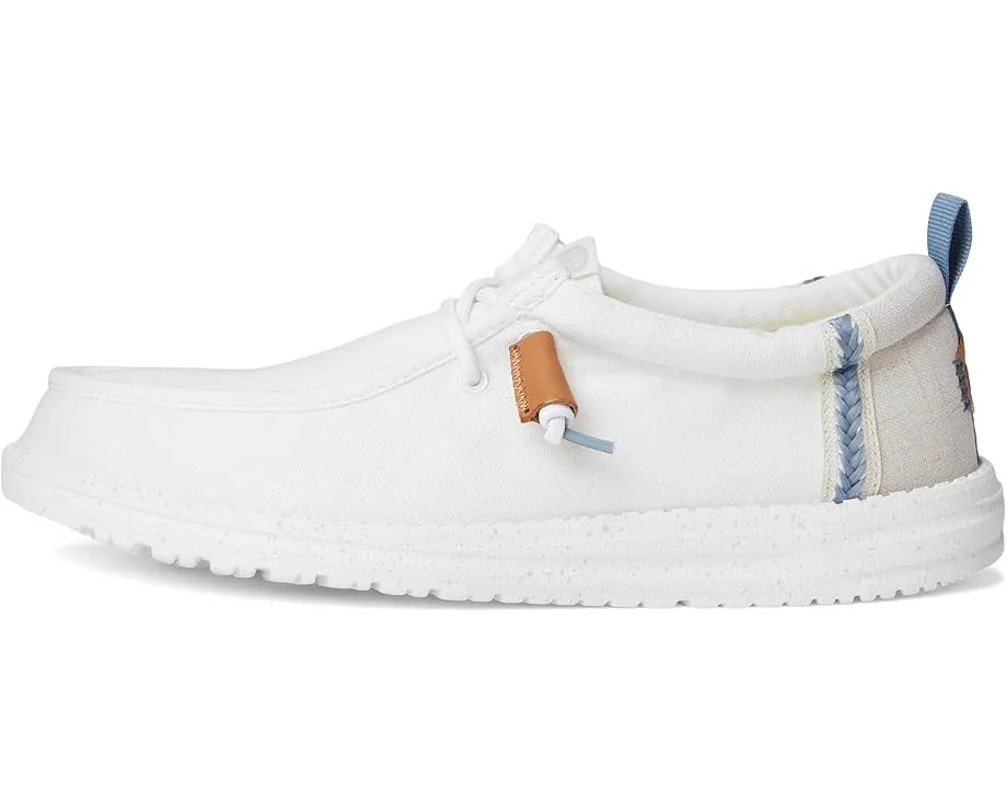 Кроссовки Hey Dude Wally Summer Linen с кожаными кисточками и круглым носком