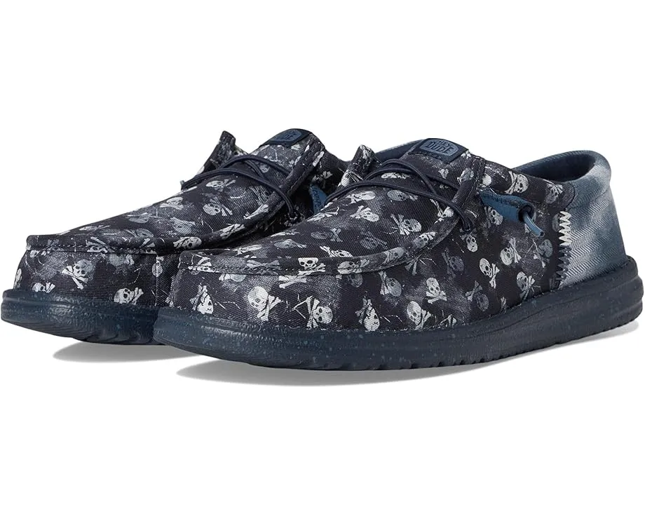 Кроссовки Hey Dude Wally Funk Skull Print с принтом черепа и эластичными шнурками