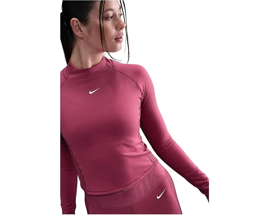 Топ Nike Pro Dri-FIT Warm с длинным рукавом и сетчатым принтом