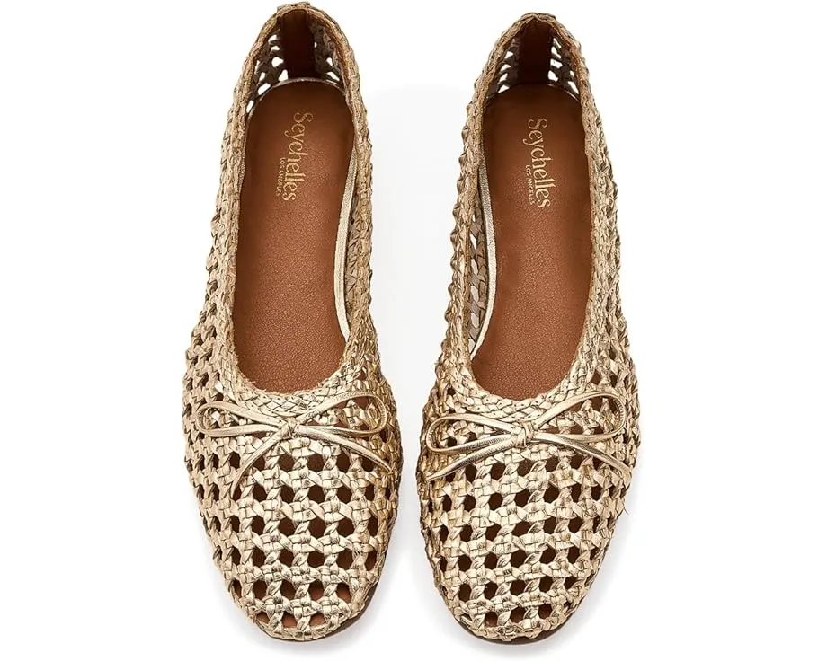 Балетки Flagstaff с плетеным кожаным верхом и бантом