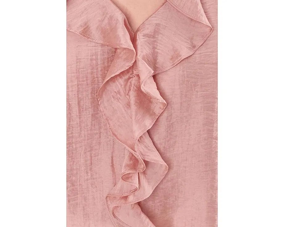 Блуза Vince Camuto с рюшами на рукавах и V-образным вырезом из ткани Lyocell