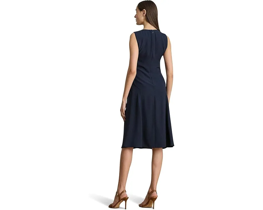 Платье из жоржета с отделкой под кожу Lauren Ralph Lauren