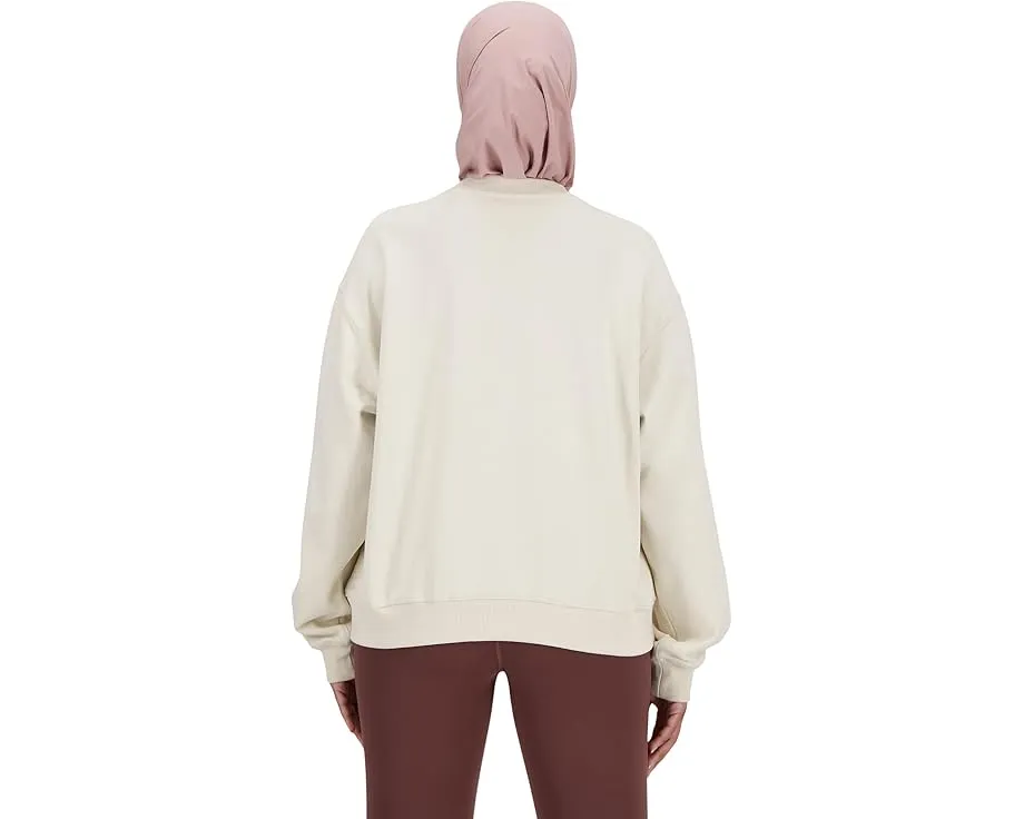 Футболка New Balance Athletics French Terry Crew с ребристыми манжетами