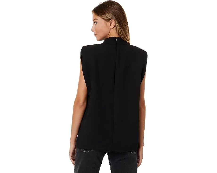 Топ English Factory с высоким воротником и плечевыми вставками