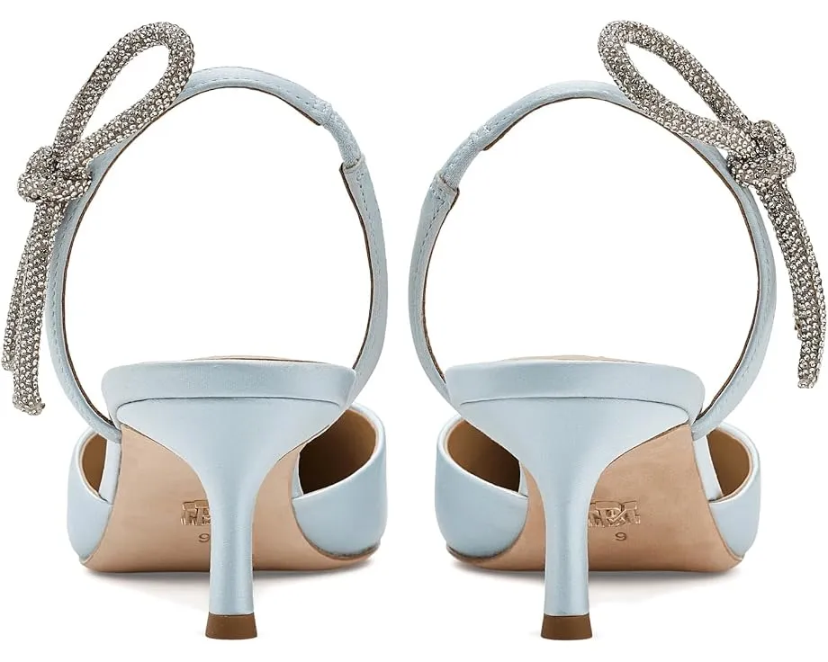 Туфли Badgley Mischka Gentry на низком каблуке с шелковым верхом и бантом со стразами