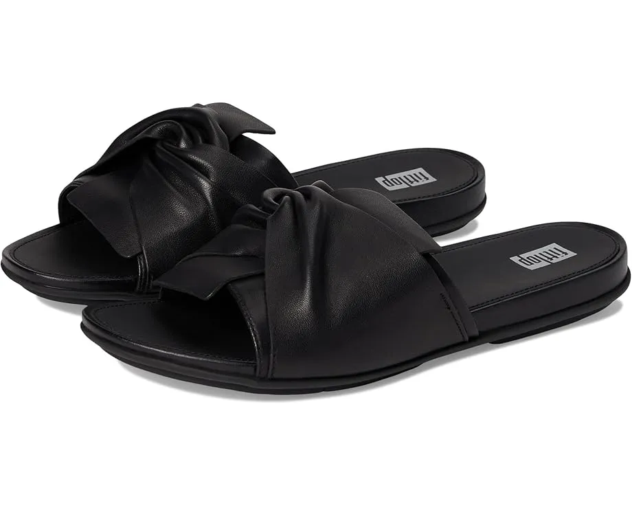 Сланцы FitFlop Gracie из мягкой кожи с бантом