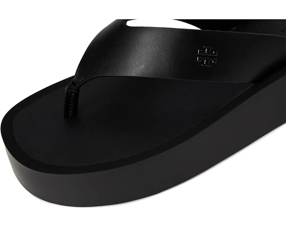 Кожаные шлепанцы Leather Platform Flip Flop от Tory Burch на платформе