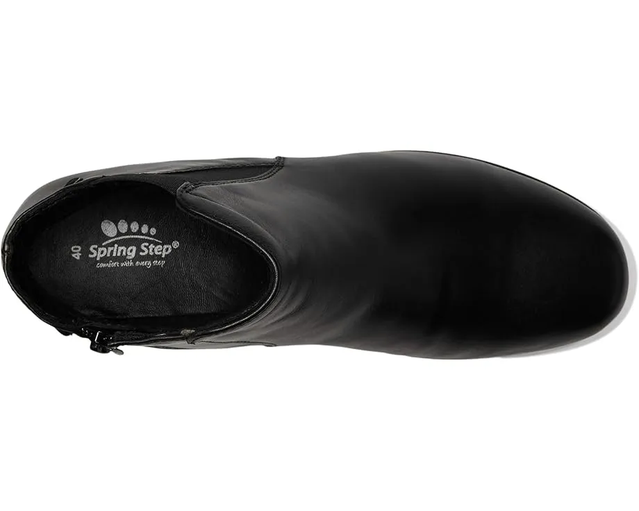 Ботильоны Apso на каблуке с эластичной вставкой и молнией из мягкой кожи