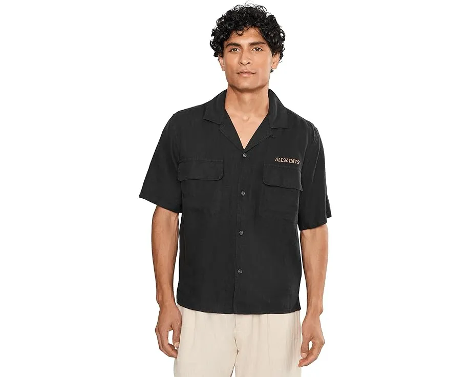 AllSaints Dunloe рубашка с коротким рукавом Jet Black