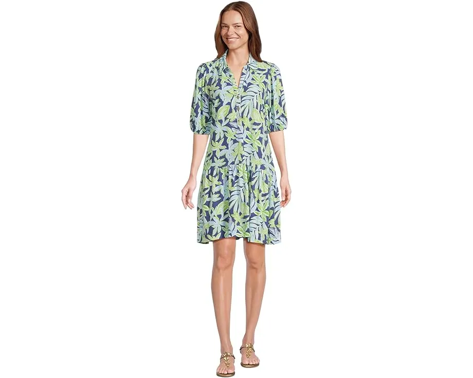 Платье Bingley от Lilly Pulitzer в стиле рубашки с цветочным принтом и рукавами 3/4