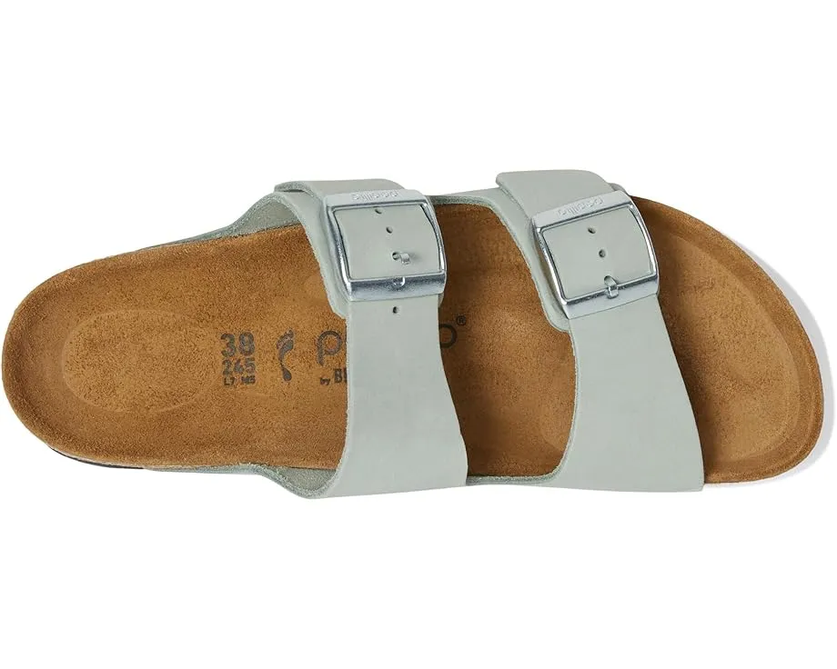 Сандалии Birkenstock Arizona Platform из нубука с пробково-латексной стелькой