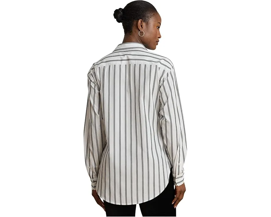 Рубашка Lauren Ralph Lauren Petite в полоску из хлопка расслабленного кроя