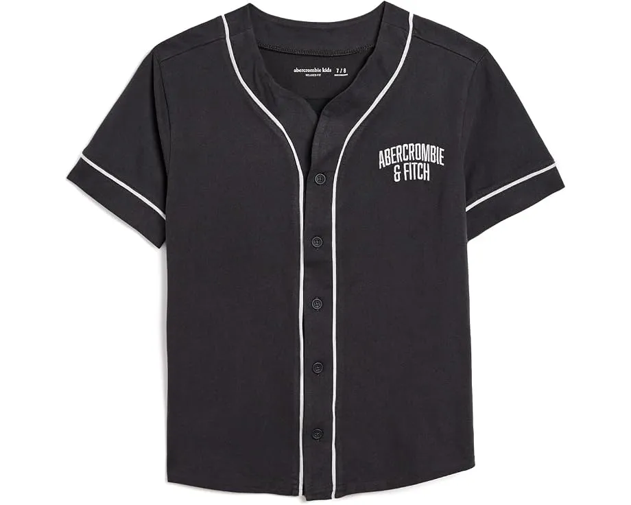 Футболка бейсбольная abercrombie kids Piped Baseball Tee розовая для детей старшего возраста