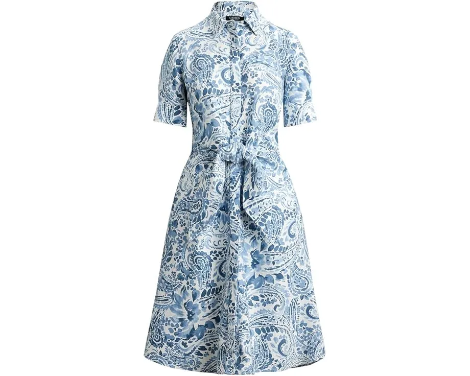 Платье-рубашка Льняное с поясом и пайсли Paisley Tie-Front Lauren Ralph Lauren