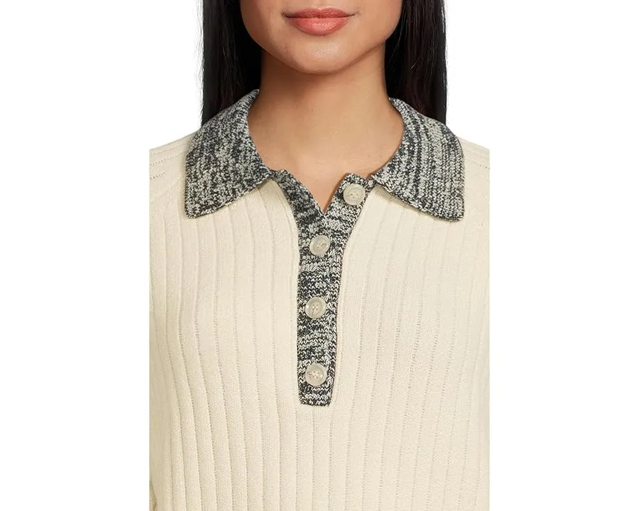 Lilla P Свитер-хенли из меланжевой экологичной хлопковой пряжи с пуговицами