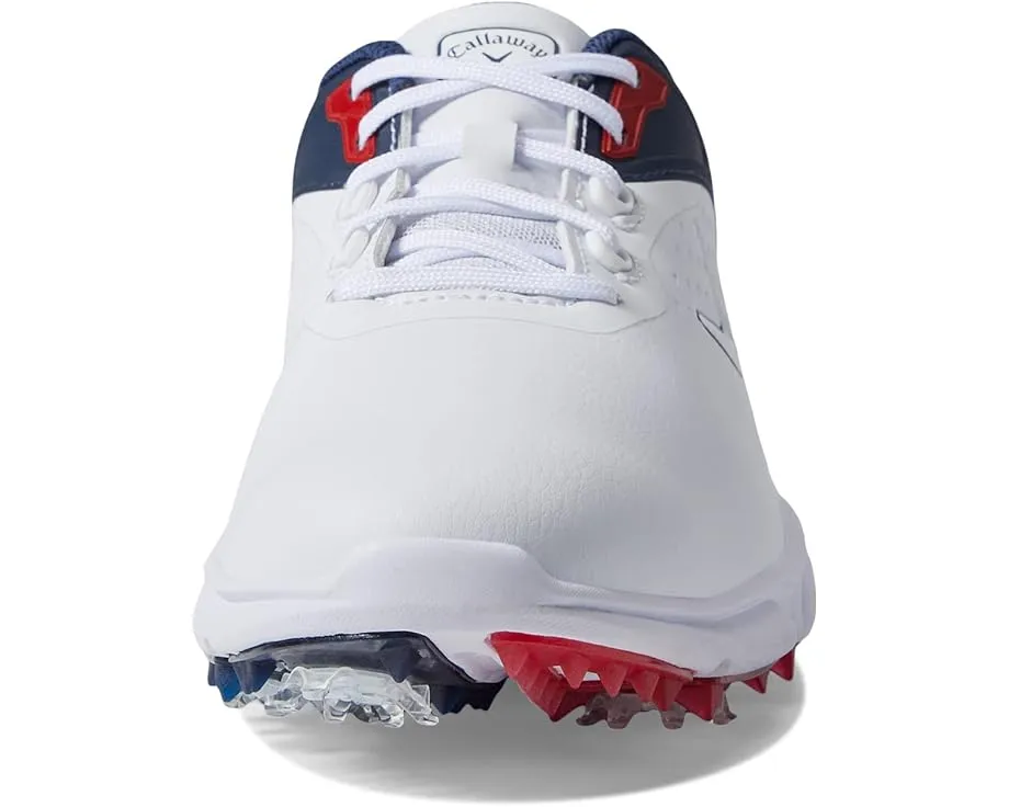 Callaway Coronado V3 гольф-туфли бело-сине-красные с микроволокном и амортизацией ForgedFoam