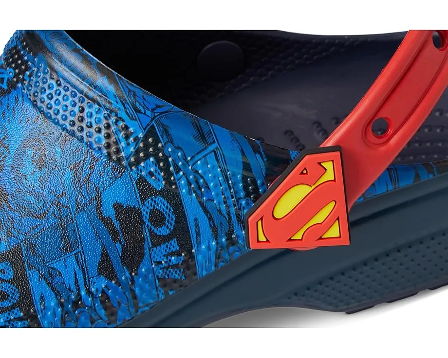 Классические сабо Crocs Classic Superman с жёсткими украшениями