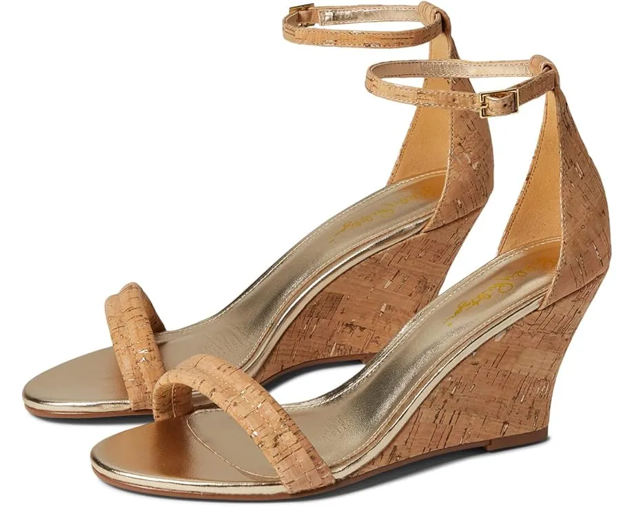 Босоножки Lilly Pulitzer Jenna на платформе с плетеной танкеткой и регулируемой пряжкой