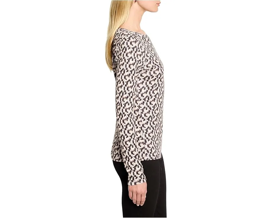 Лонгслив NIC+ZOE с лодочкой и принтом