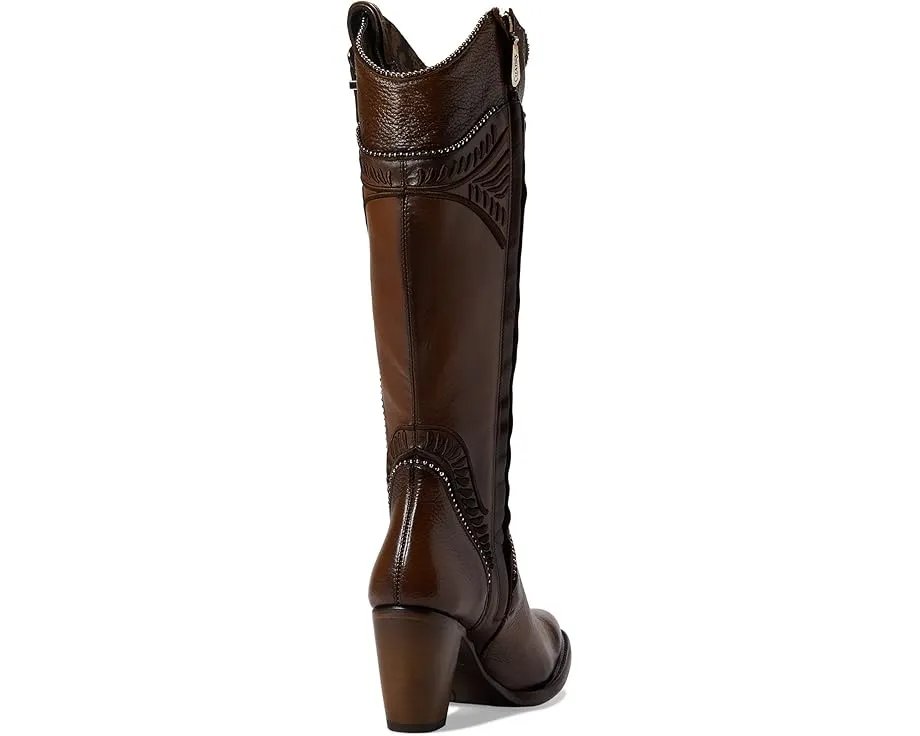 Высокие сапоги Cuadra CU583 на каблуке с замысловатым дизайном