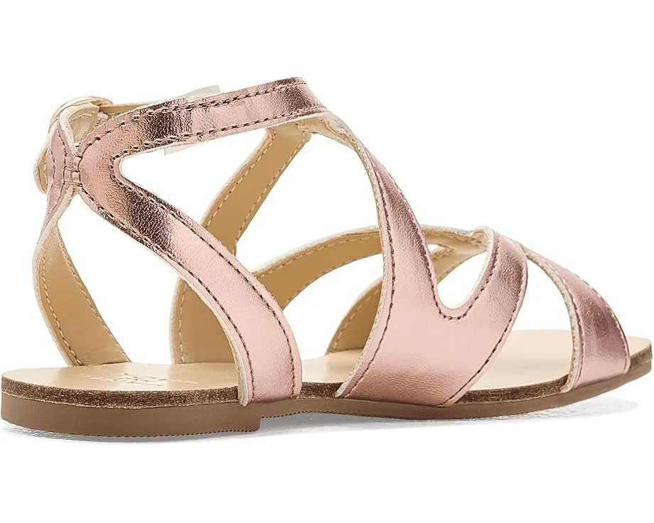 Металлические сандалии Janie and Jack с квадратным носком и регулируемой застежкой