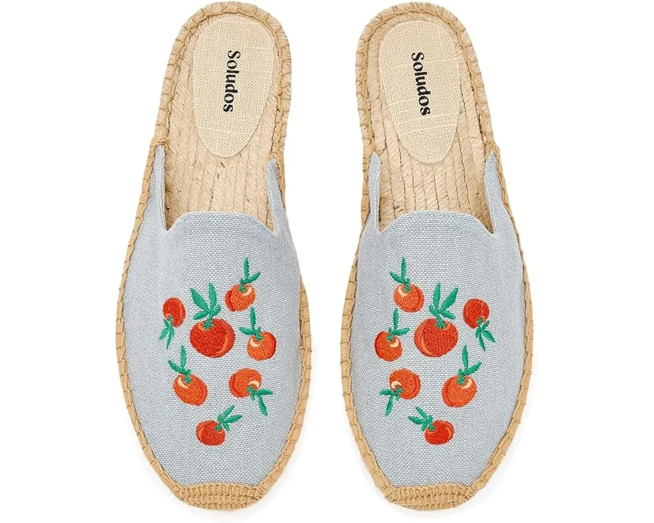 Soludos Oranges Smoking Mule Espadrille с апельсиновым принтом