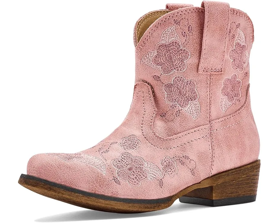 Детские ковбойские сапоги Blossom с цветочной вышивкой и острым носком