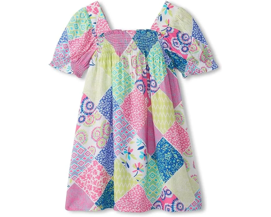 Hatley Kids платье для девочки с пэчворком и присборенной горловиной