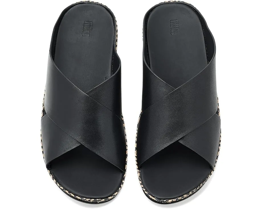 Сандалии Lulu Lux Cross Slides с переплетением из кожи и платформой от FitFlop