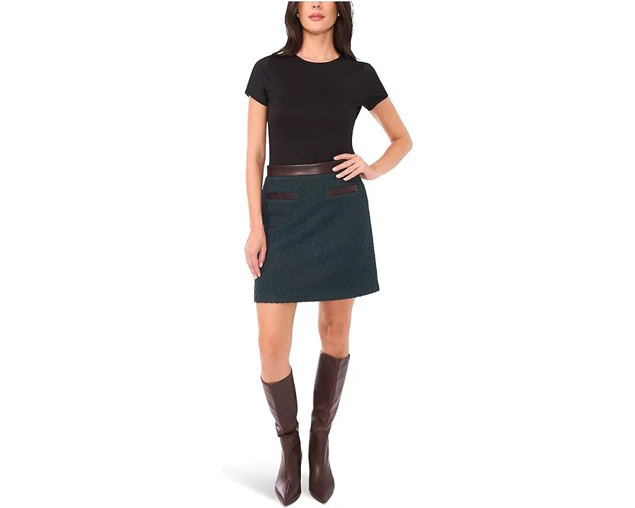 Мини-юбка Vince Camuto с контрастным поясом и карманами