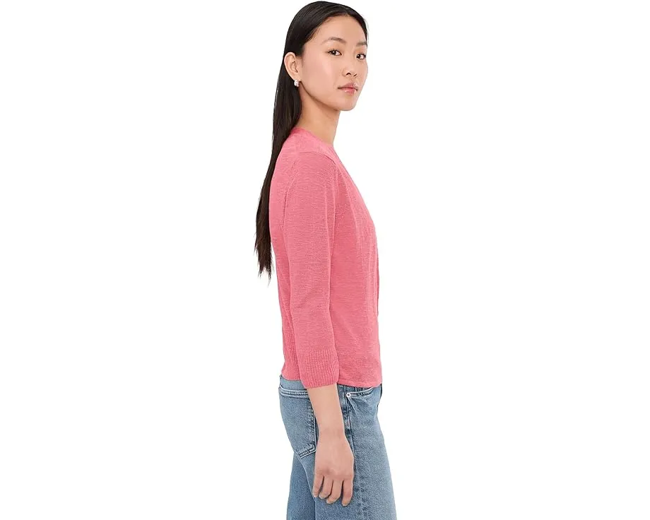 Кардиган NIC+ZOE Slub Knit с V-образным вырезом и рукавом 3/4