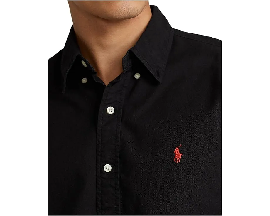 Polo Ralph Lauren рубашка Classic Fit Garment Dyed Oxford Polo Black