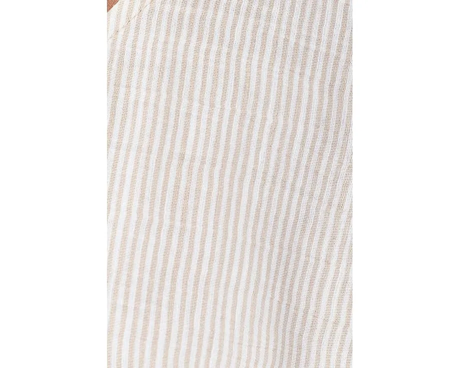 Striped Organic Linen Sheen Scoop Neck Dress
