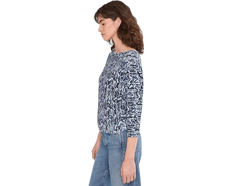 Свитер Indigo Crosshatch с батниковым кроем и линейным принтом NIC+ZOE