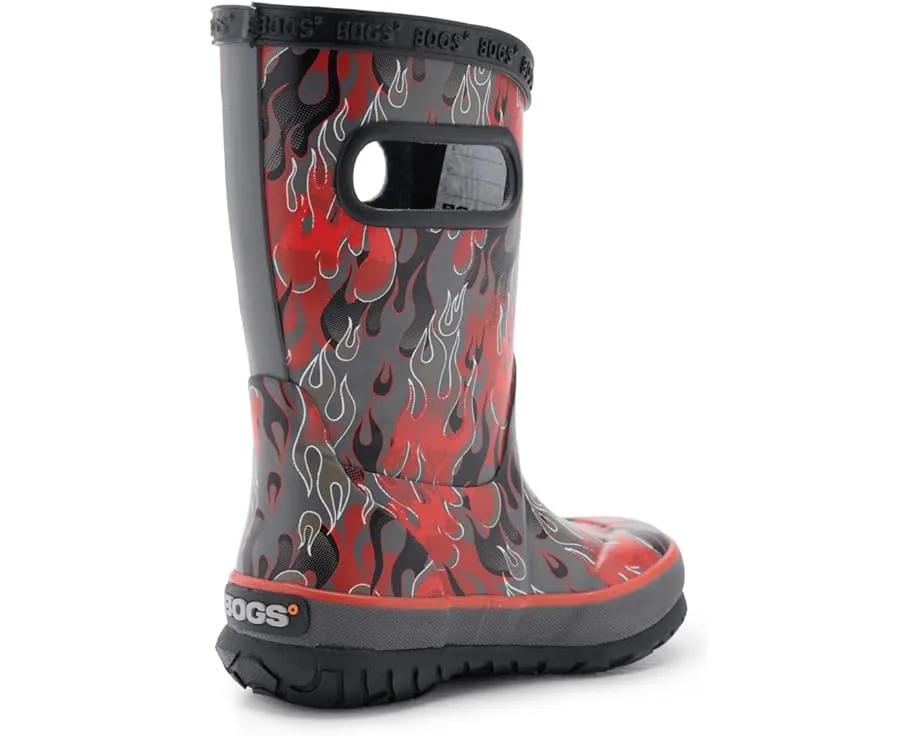 Детские сапоги Bogs Kids Rain Boot Fire Flame с принтом пламени