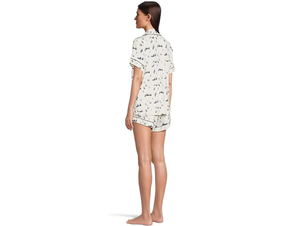 Пижамный комплект Eberjey Gisele с принтом и шортами расслабленного кроя