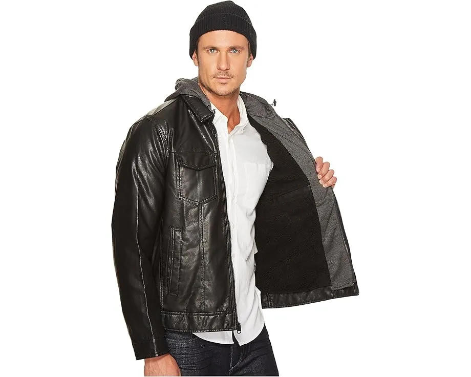 Куртка Levi's в стиле Trucker из искусственной кожи с капюшоном и подкладкой из шерпы