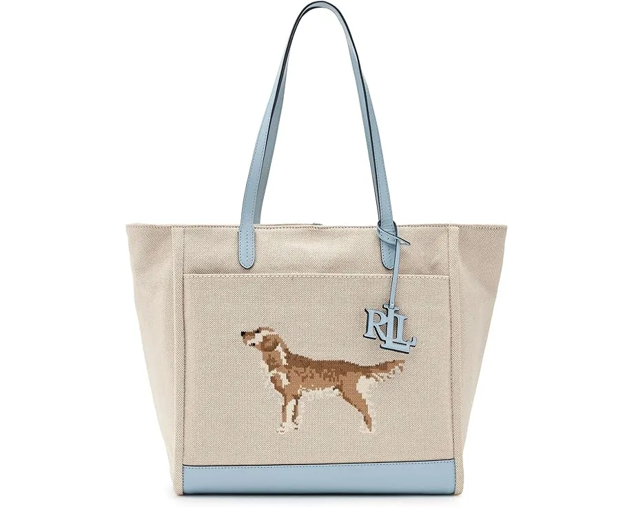 Dog-embroidered Large Cameryn Tote Bag
