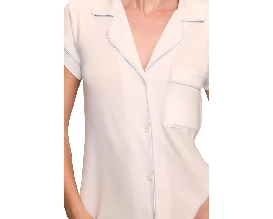 Пижамный комплект Eberjey Gisele укороченный с контрастной окантовкой