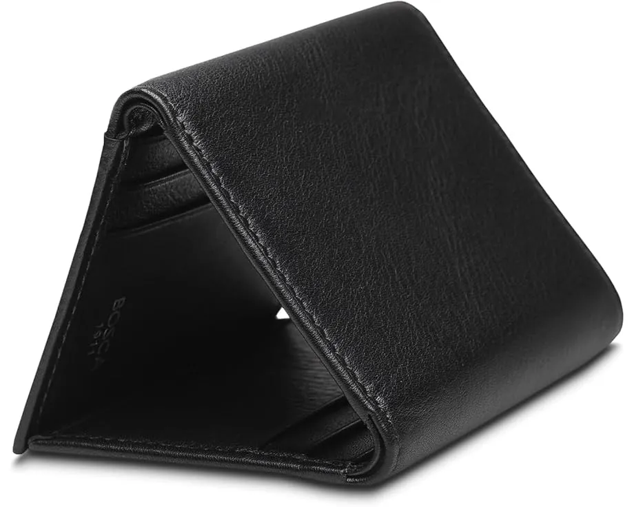 Кошелек тройного сложения Bosca из мягкой кожи Nappa Vitello с шестью карманами