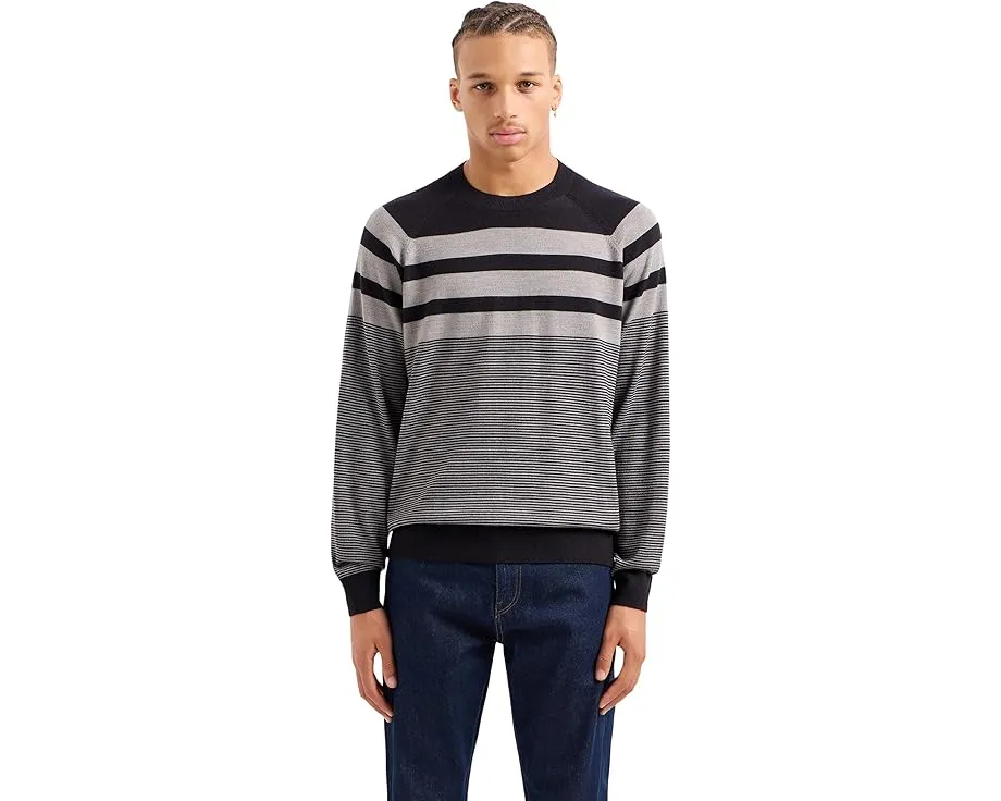 Свитер Armani Exchange Ax Striped в полоску с круглым вырезом
