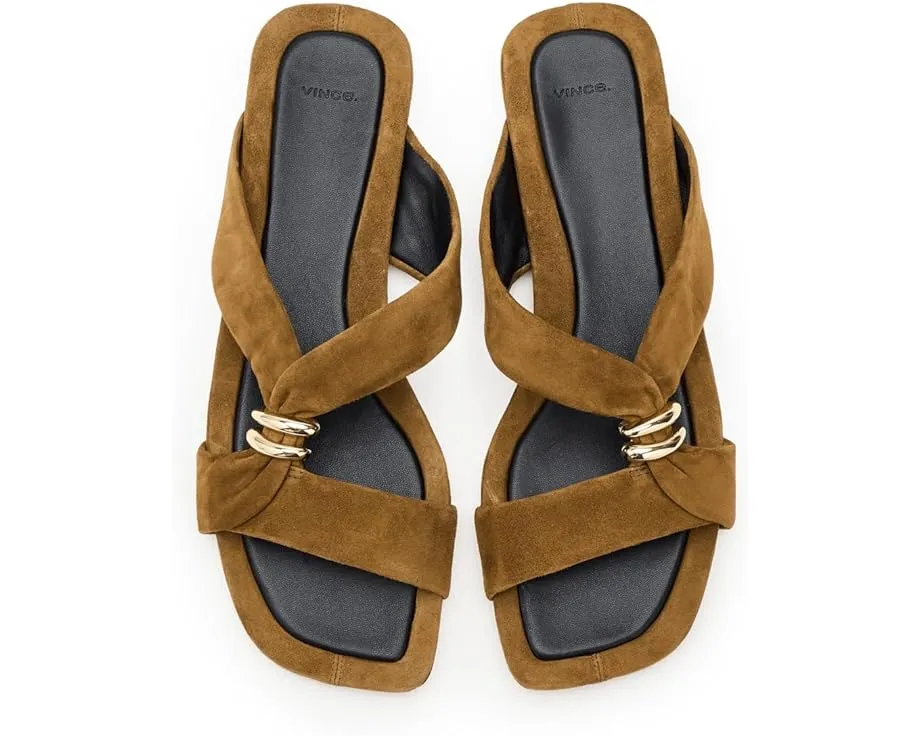 Сандалии Vince Vilma Slide из мягкой замши с квадратным носком