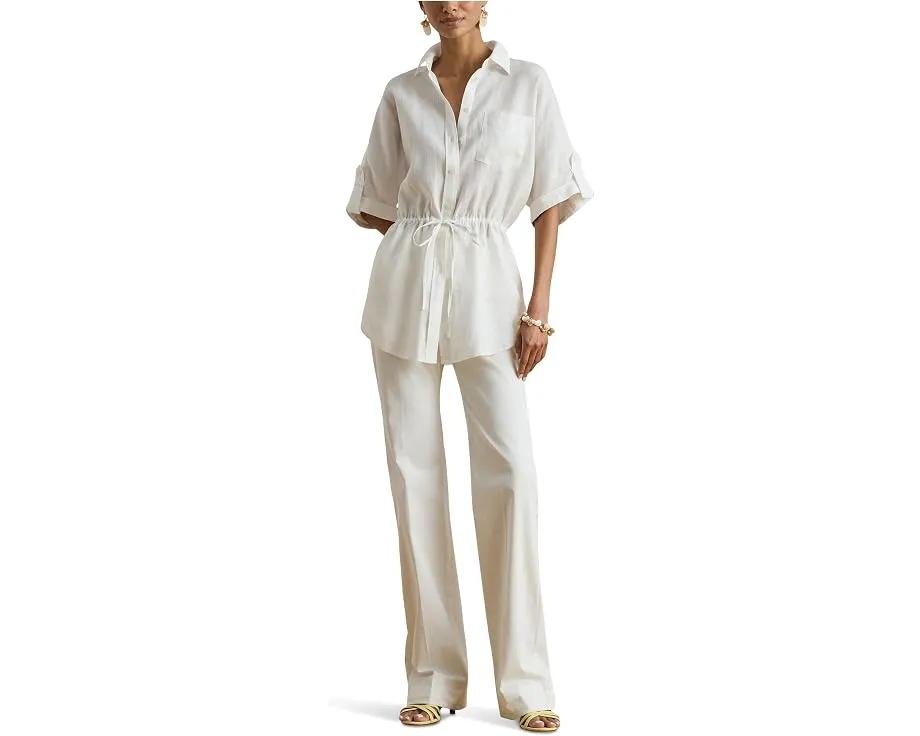 Туника Linen Roll-Tab Sleeve Tunic из льна с завязками Lauren Ralph Lauren