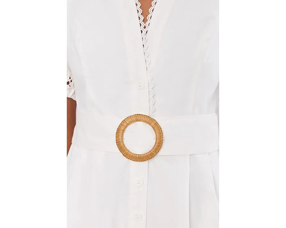 Комбинезон Adrianna Papell с пышными рукавами и кружевной вставкой