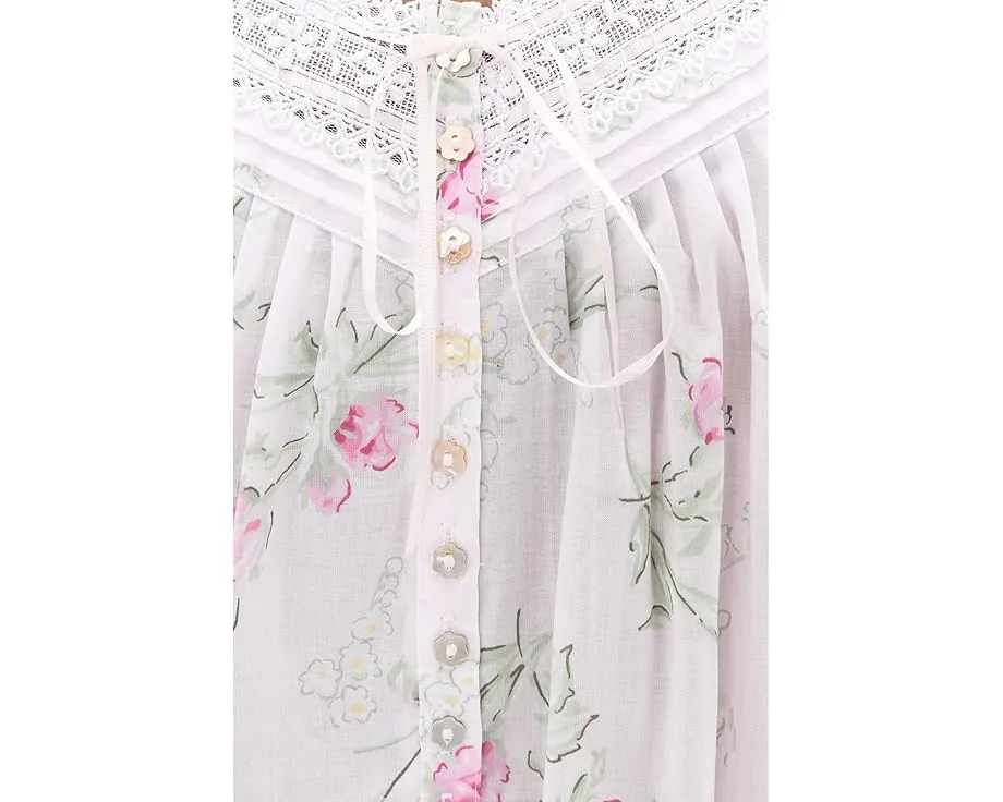 Балетная ночная сорочка Eileen West без рукавов из хлопкового батиста