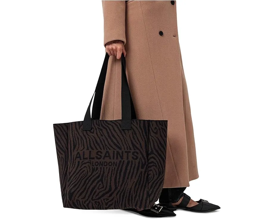 Сумка-тоут AllSaints Izzy Zebra East/West из полиэстера с принтом зебра