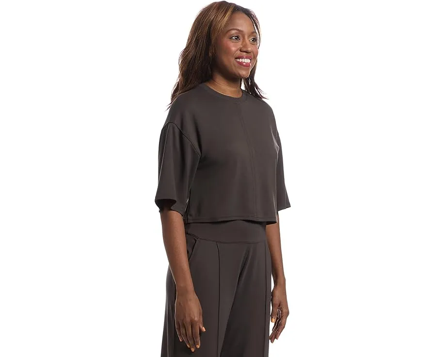 TravisMathew Топ Friday Ponte с коротким рукавом и прямым подолом